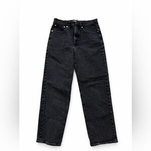 Madewell The Perfect Vintage Wide Leg Jean 27 Black High Rise Relaxed Straight